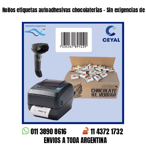 Rollos etiquetas autoadhesivas chocolaterías – Sin exigencias de mínimos!