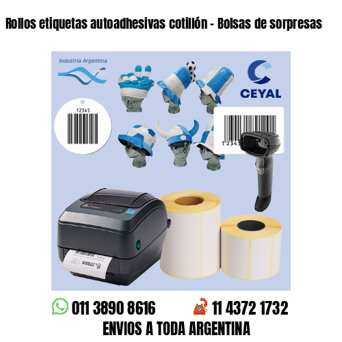 Rollos etiquetas autoadhesivas cotillón – Bolsas de sorpresas