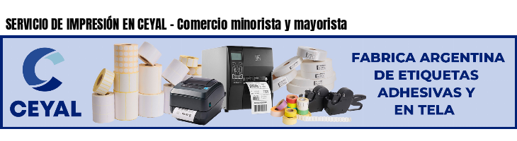SERVICIO DE IMPRESIÓN EN CEYAL - Comercio minorista y mayorista