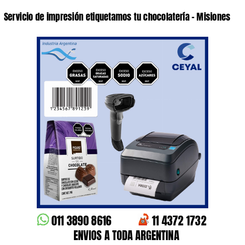 Servicio de impresión etiquetamos tu chocolatería – Misiones