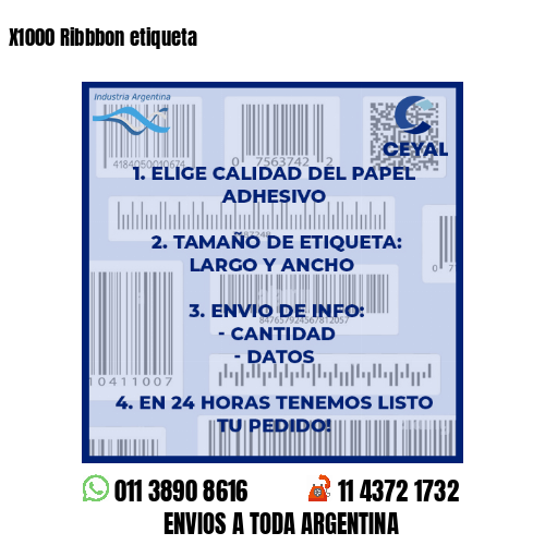 X1000 Ribbbon etiqueta
