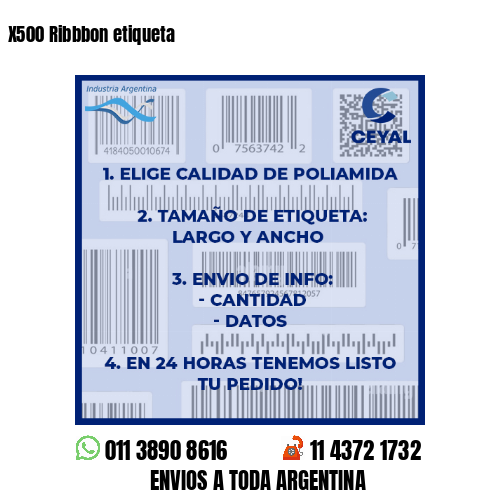 X500 Ribbbon etiqueta
