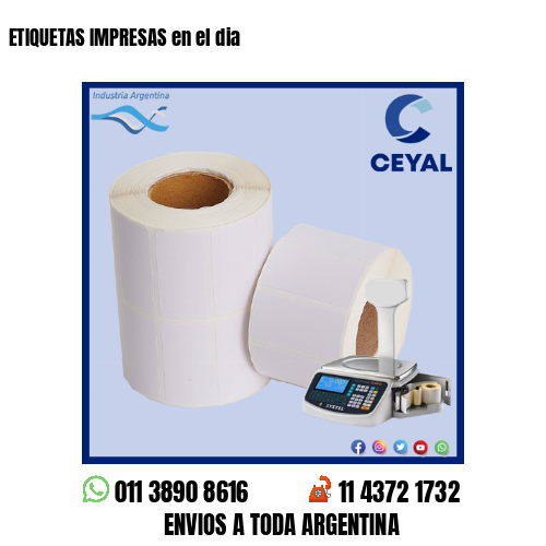 ETIQUETAS IMPRESAS en el dia