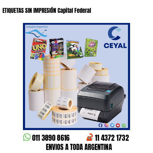 ETIQUETAS SIN IMPRESIÓN Capital Federal