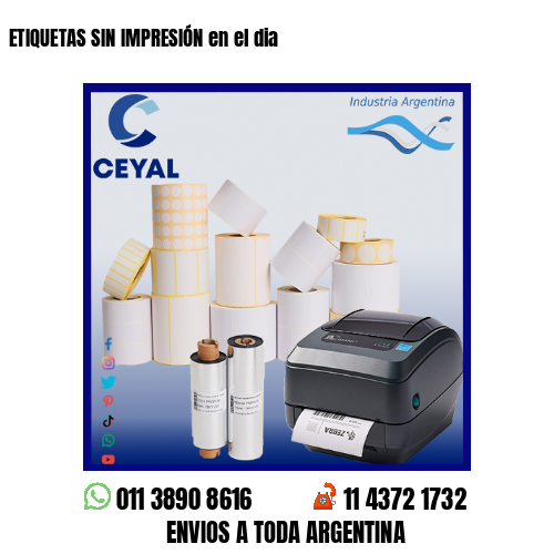 ETIQUETAS SIN IMPRESIÓN en el dia