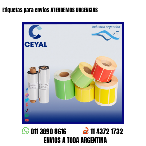 Etiquetas para envios ATENDEMOS URGENCIAS
