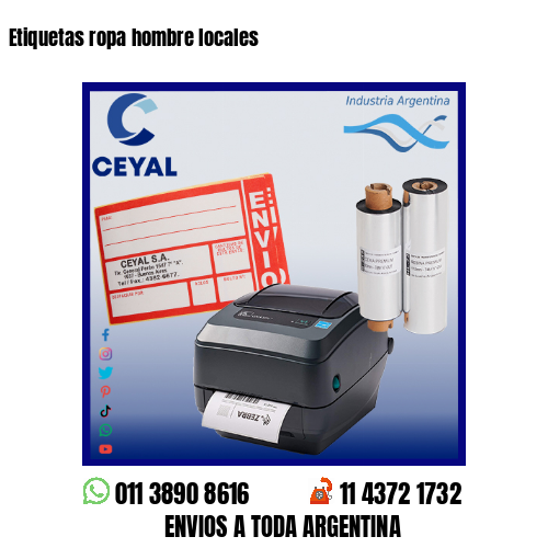 Etiquetas ropa hombre locales
