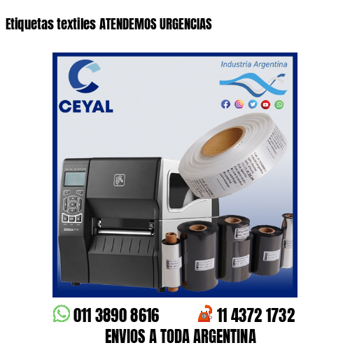 Etiquetas textiles ATENDEMOS URGENCIAS