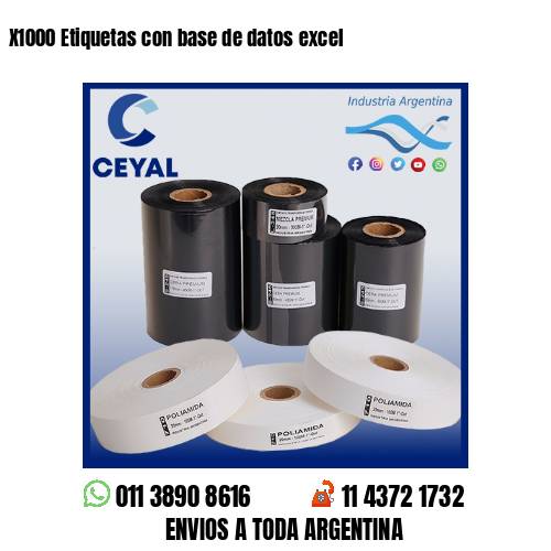 X1000 Etiquetas con base de datos excel