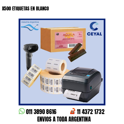 X500 ETIQUETAS EN BLANCO
