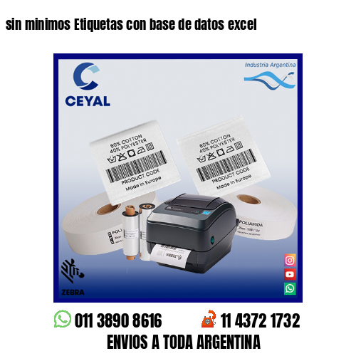sin minimos Etiquetas con base de datos excel