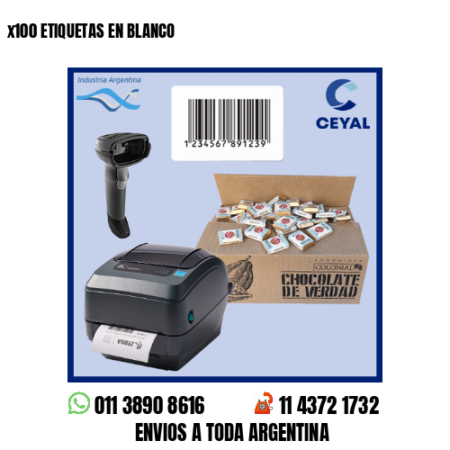 x100 ETIQUETAS EN BLANCO