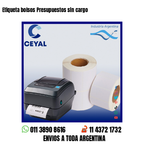 Etiqueta bolsos Presupuestos sin cargo