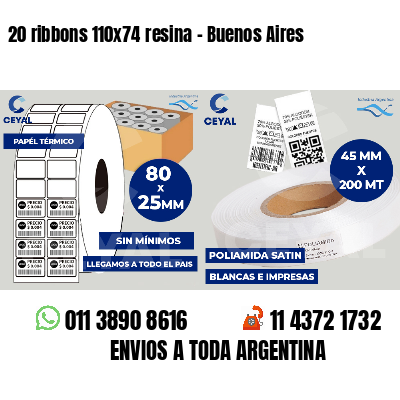 20 ribbons 110x74 resina - Buenos Aires