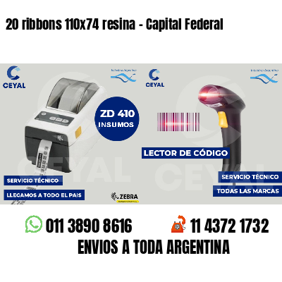 20 ribbons 110x74 resina - Capital Federal