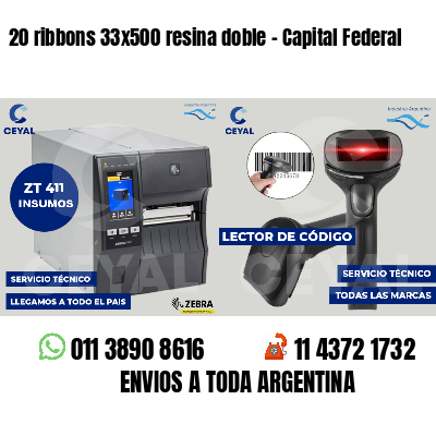 20 ribbons 33x500 resina doble - Capital Federal