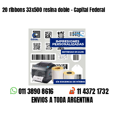 20 ribbons 33x500 resina doble - Capital Federal