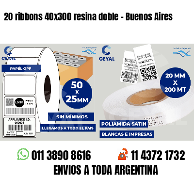 20 ribbons 40x300 resina doble - Buenos Aires