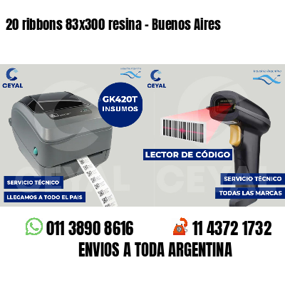 20 ribbons 83x300 resina - Buenos Aires