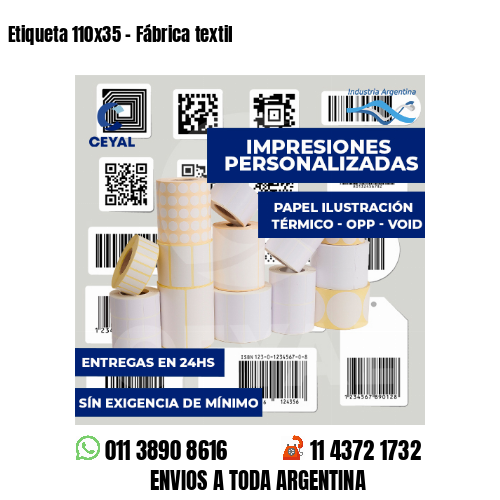 Etiqueta 110x35 - Fábrica textil