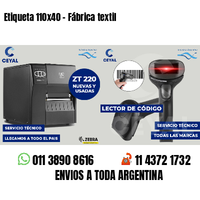 Etiqueta 110x40 - Fábrica textil
