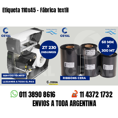 Etiqueta 110x45 - Fábrica textil