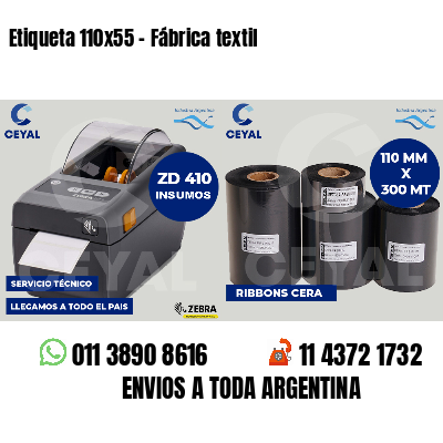 Etiqueta 110x55 - Fábrica textil