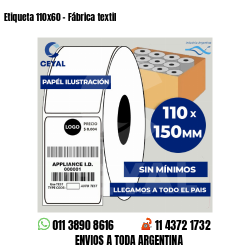Etiqueta 110×60 – Fábrica textil