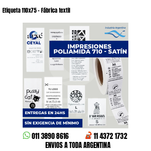 Etiqueta 110x75 - Fábrica textil