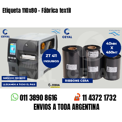 Etiqueta 110x80 - Fábrica textil