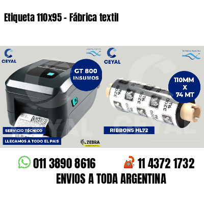 Etiqueta 110x95 - Fábrica textil