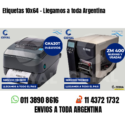 Etiquetas 10x64 - Llegamos a toda Argentina