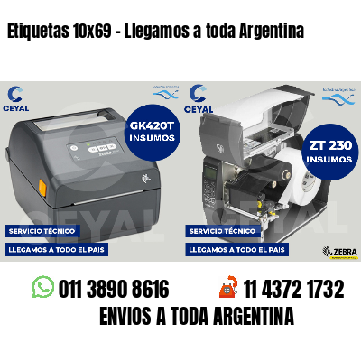 Etiquetas 10x69 - Llegamos a toda Argentina