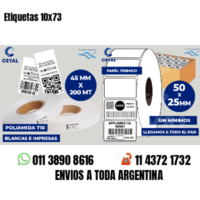 Etiquetas 10x73