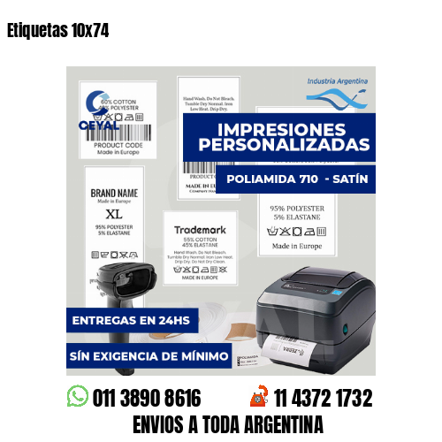 Etiquetas 10x74