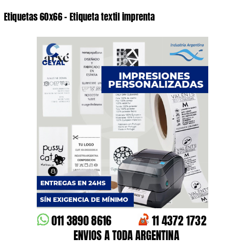 Etiquetas 60x66 - Etiqueta textil imprenta