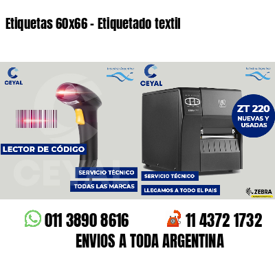Etiquetas 60x66 - Etiquetado textil