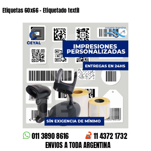 Etiquetas 60x66 - Etiquetado textil
