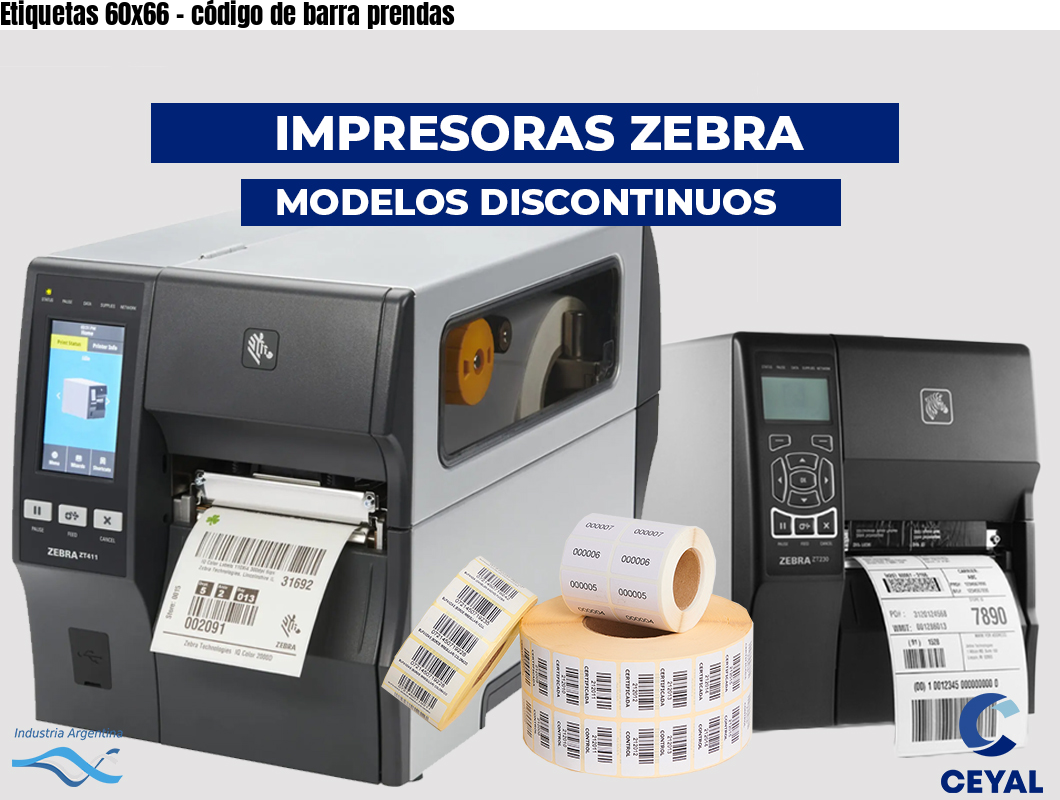 Etiquetas 60x66 - código de barra prendas