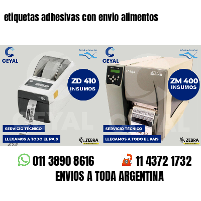 etiquetas adhesivas con envio alimentos