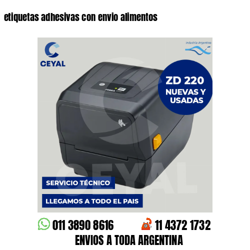 etiquetas adhesivas con envio alimentos