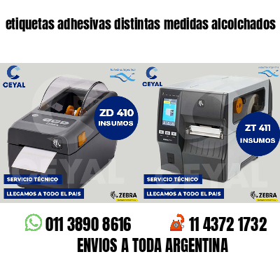 etiquetas adhesivas distintas medidas alcolchados