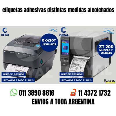 etiquetas adhesivas distintas medidas alcolchados