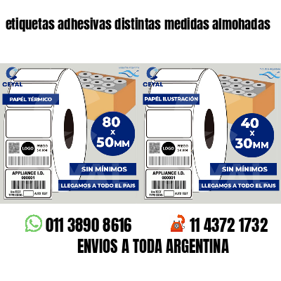 etiquetas adhesivas distintas medidas almohadas