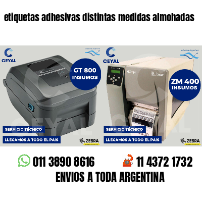etiquetas adhesivas distintas medidas almohadas