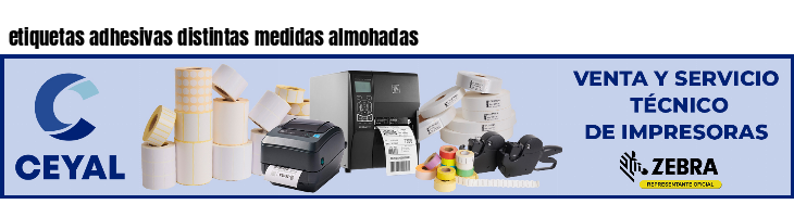 etiquetas adhesivas distintas medidas almohadas