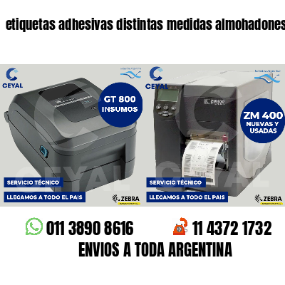 etiquetas adhesivas distintas medidas almohadones