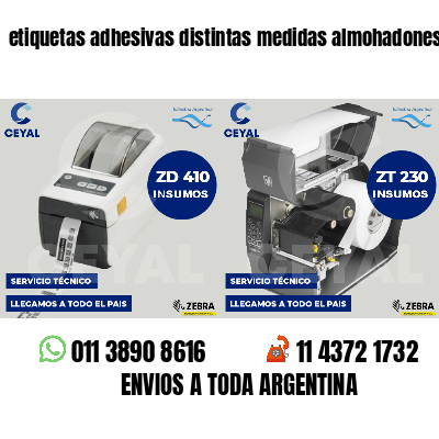 etiquetas adhesivas distintas medidas almohadones