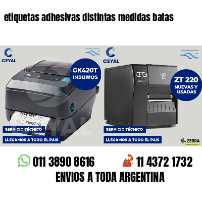 etiquetas adhesivas distintas medidas batas