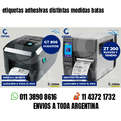 etiquetas adhesivas distintas medidas batas